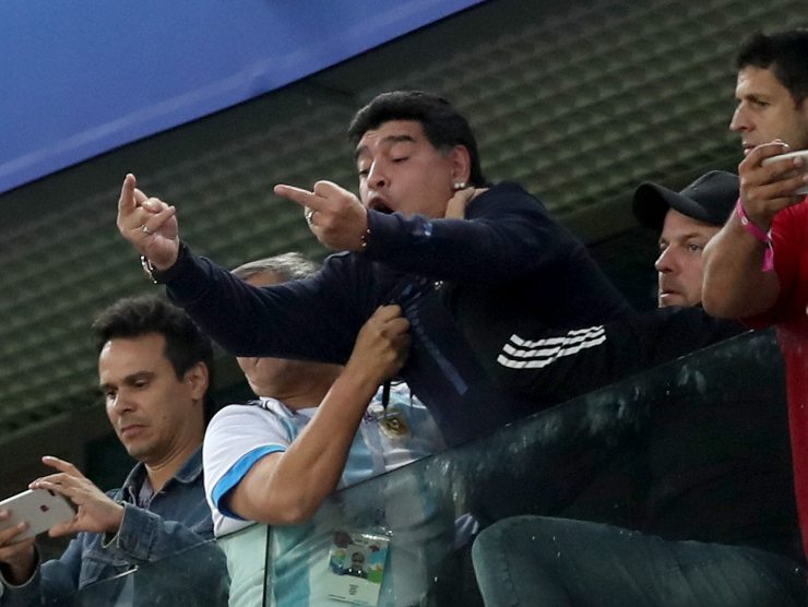 Diego Armando Maradona tribuna