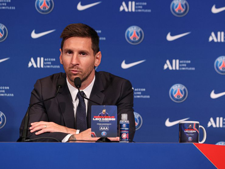 Messi in conf stampa - Getty Images