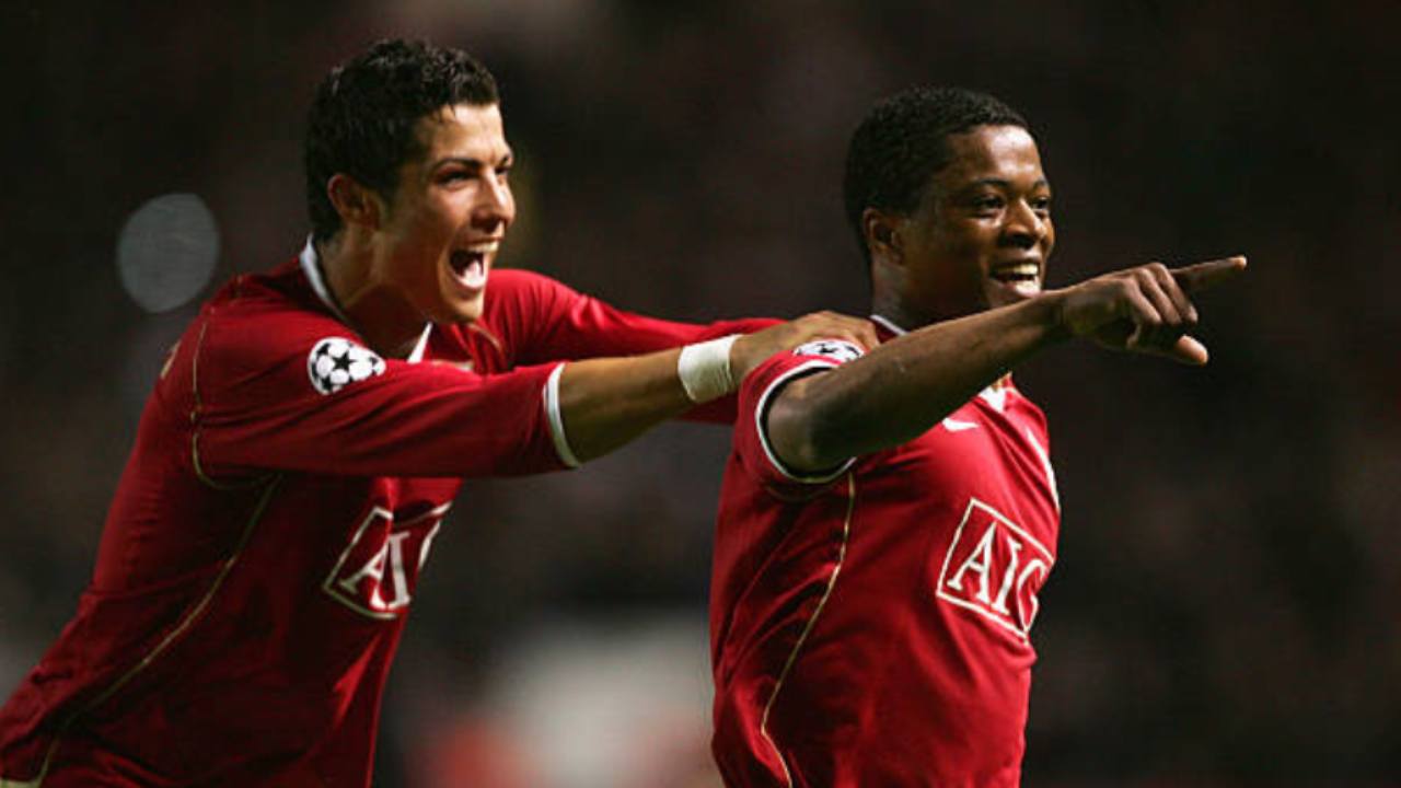 Ronaldo e Evra, compagni di squadra al Manchester United