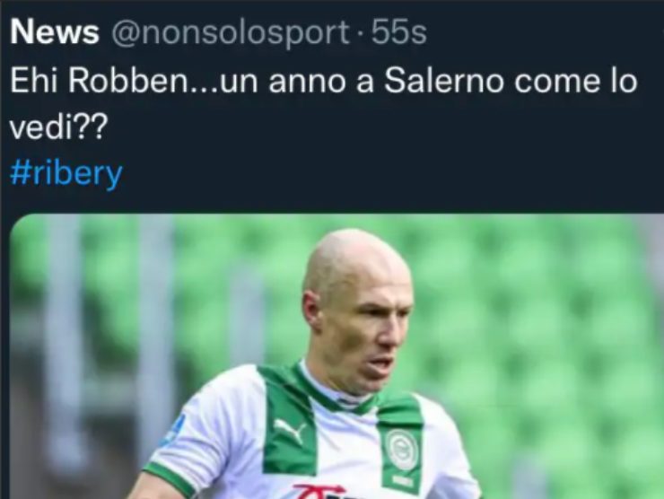 Tweet su Robben alla Salernitana