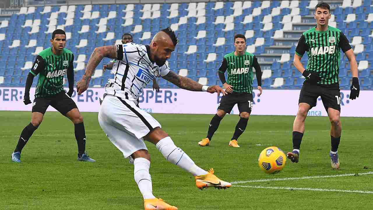 Vidal contro il Sassuolo - Getty Images