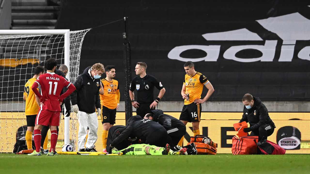 Rui Patricio, terribile infortunio LiverpoolWolverhampton termina al 118'