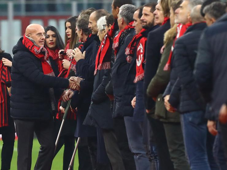 Sacchi e i milanisti - getty images