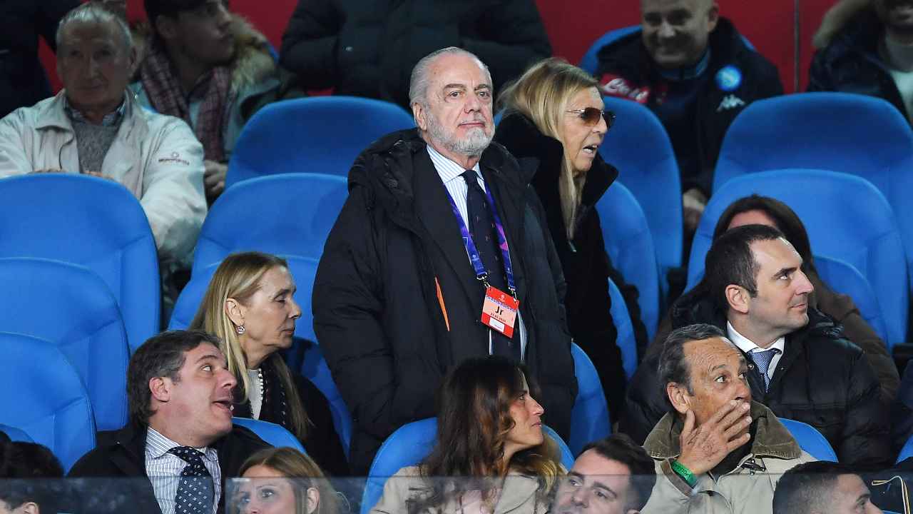 Calciomercato Napoli, Aurelio De Laurentiis in tribuna