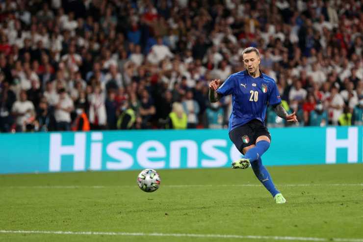 Federico Bernardeschi in campo con l'Italia