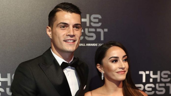 Granit Xhaka e Leonita Lekaj (Gettyimages) svizzera spagna wags