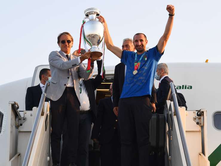 Mancini Chiellini coppa Europei