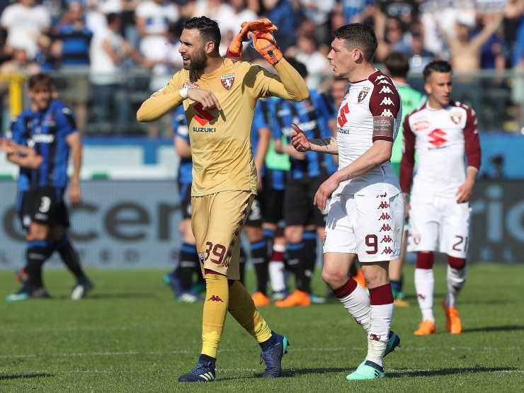 Salvatore Sirigu e Andrea Belotti in campo