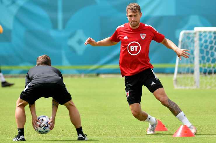 Aaron Ramsey allenamento con il Galles