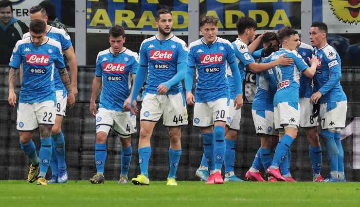 Alcuni giocatori del Napoli in campo