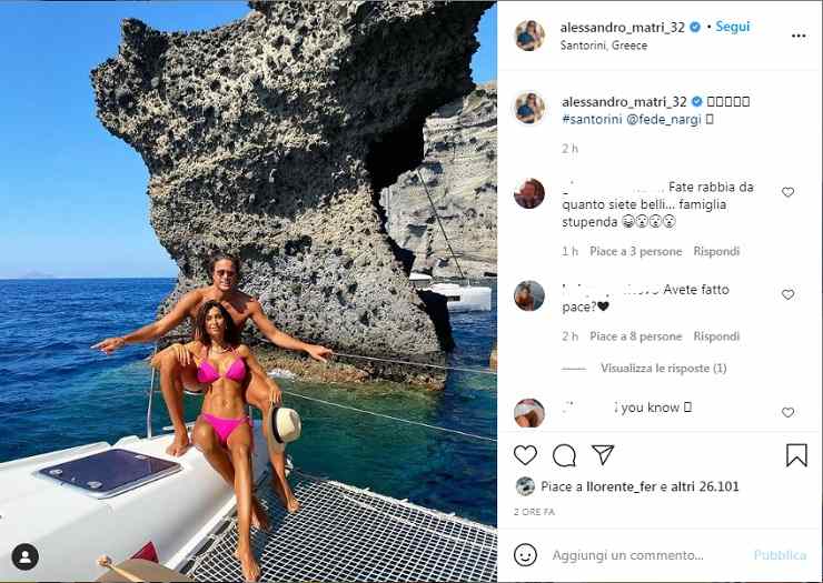 alessandro matri e federica nargi in barca 