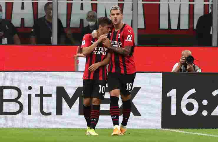 Brahim Diaz e Theo Hernandez in campo