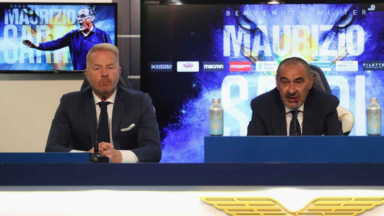 Calciomercato Lazio, Igli Tare e Maurizio Sarri in conferenza