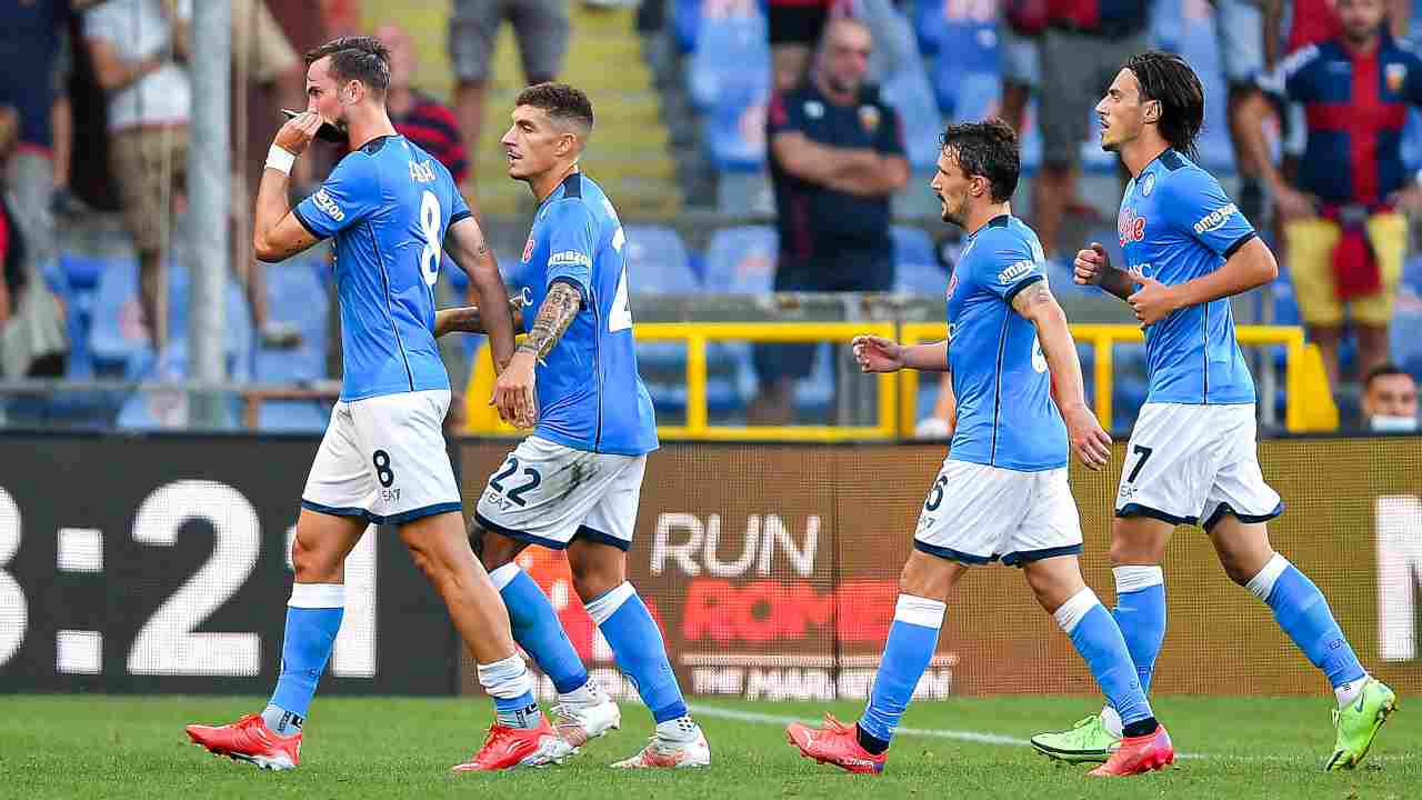 Giocatori del Napoli in campo