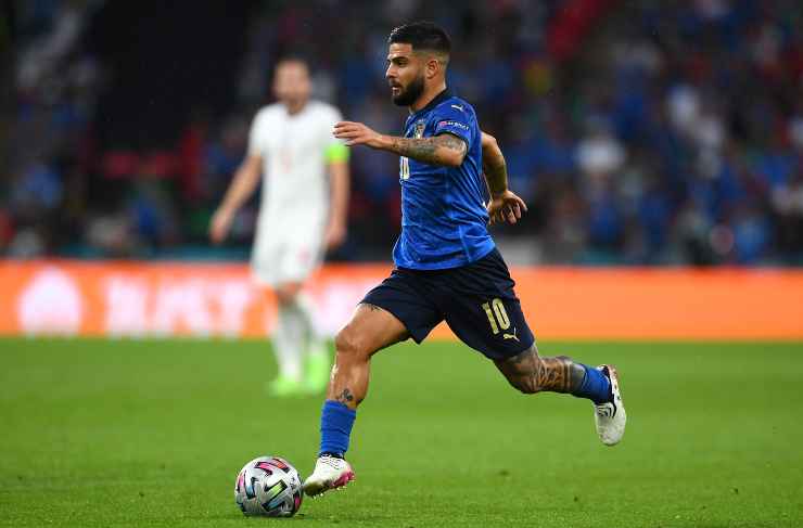 Lorenzo Insigne in campo con l'Italia