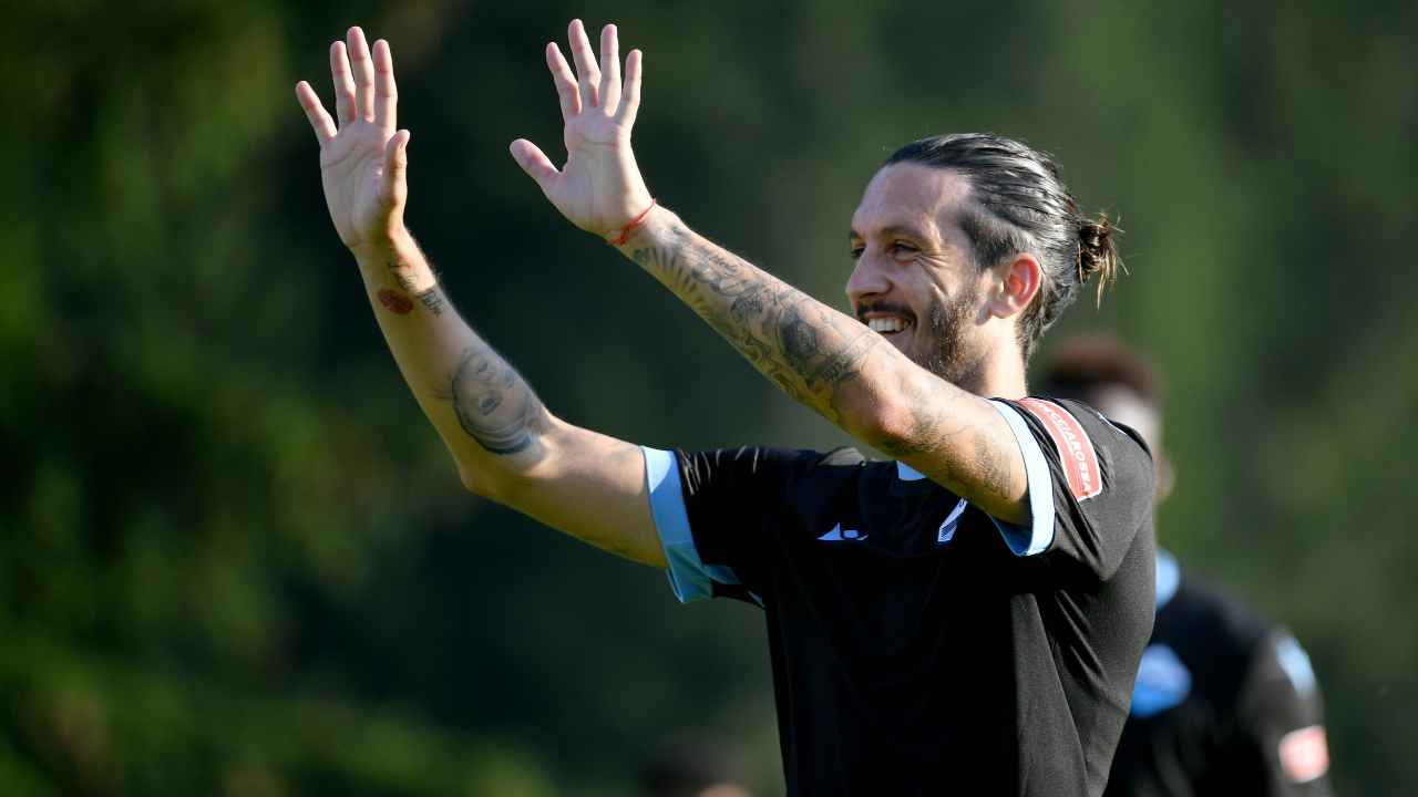 Luis Alberto esulta dopo il gol in amichevole, Ritiro SS Lazio stagione 2021-2022