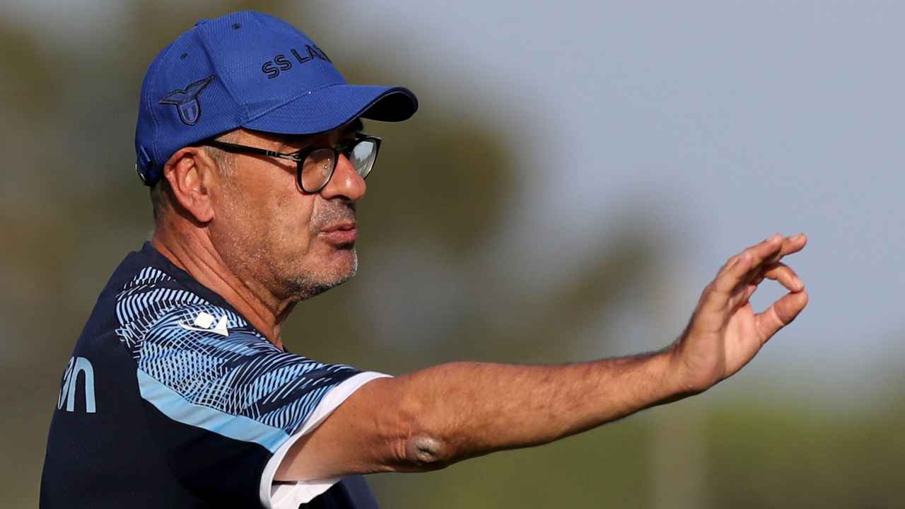 Calciomercato Lazio, Maurizio Sarri Allenamento Lazio nel centro sportivo di Formello a Roma.