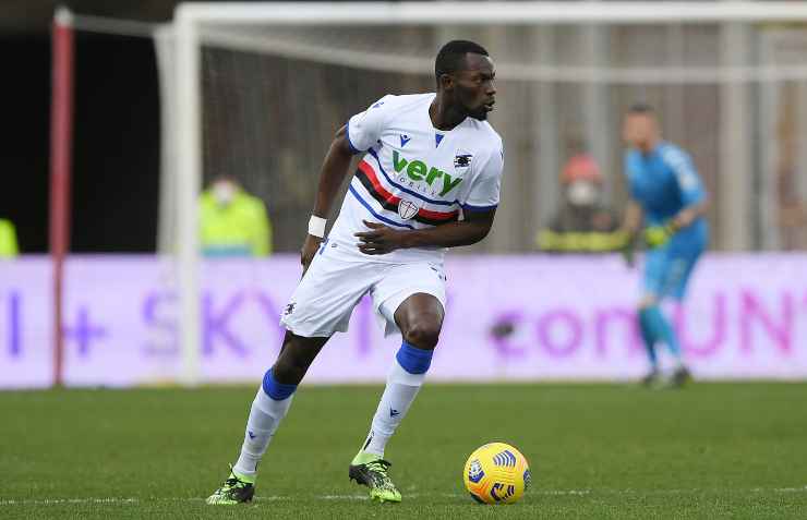 Omar Colley in campo con la maglia della Sampdoria