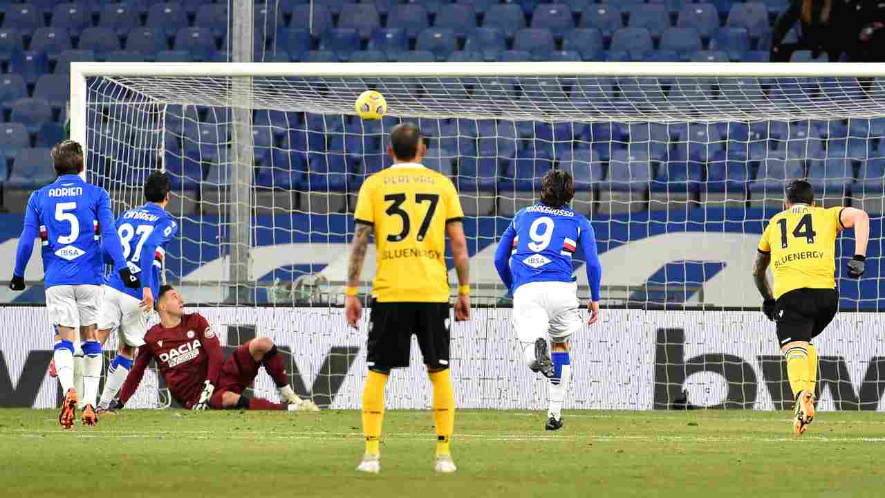 rigore in gol Candreva - Getty Images