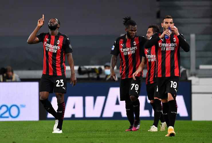 Alcuni giocatori del Milan in campo