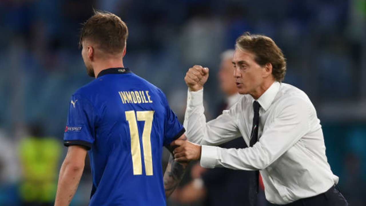 Immobile e Mancini, l'attaccante e l'allenatore della Nazionale