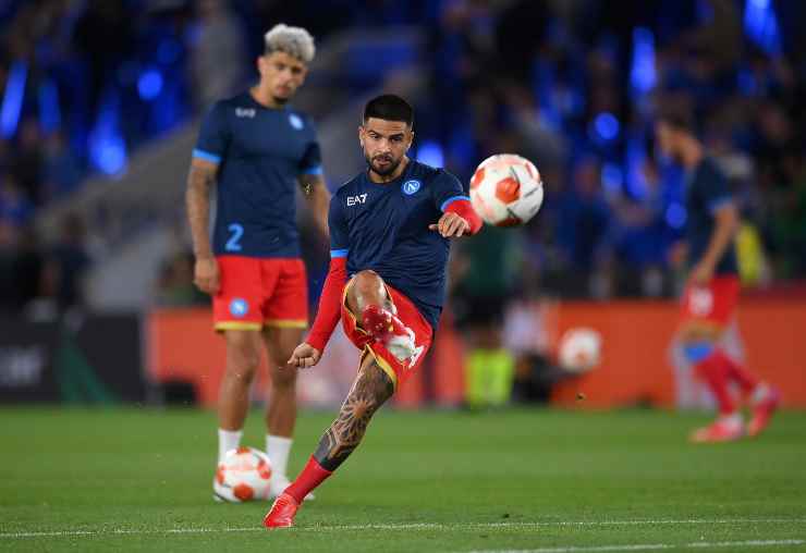 Lorenzo Insigne in campo con il Napoli