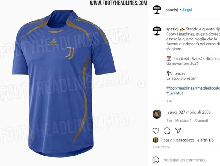 Maglia Juventus azzurra