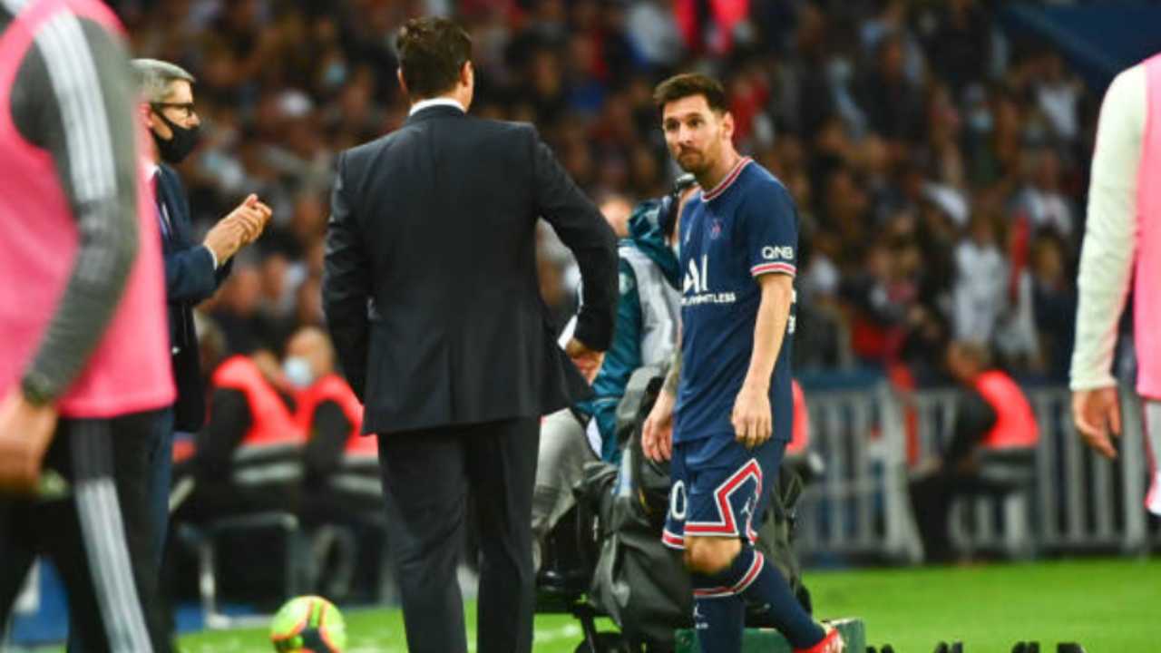 Messi e Pochettino, attaccante e allenatore del PSG