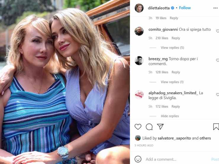 Diletta Leotta e la mamma