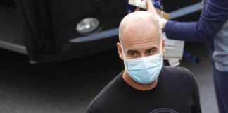 Pep Guardiola mascherina Covid