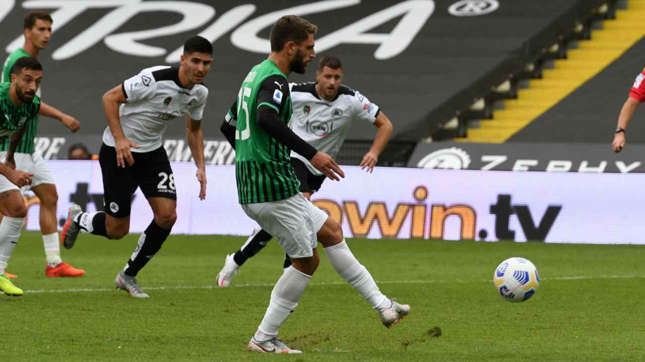 Berardi vs Spezia - foto LaPresse