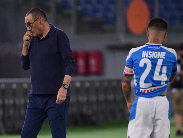 Sarri e Insigne foto LaPresse