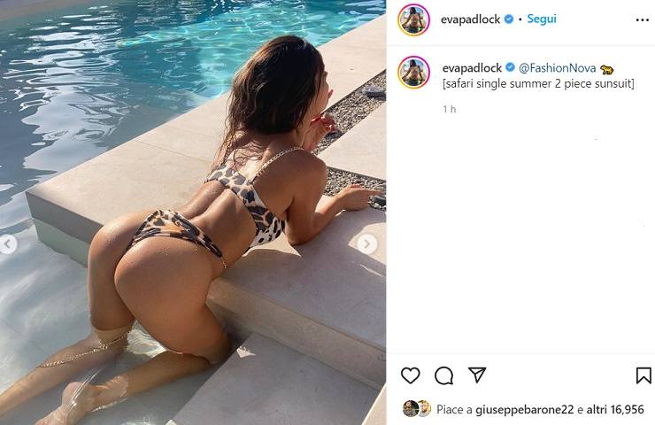 Eva Padlock, la posa perfetta in perizoma: che lato B - FOTO