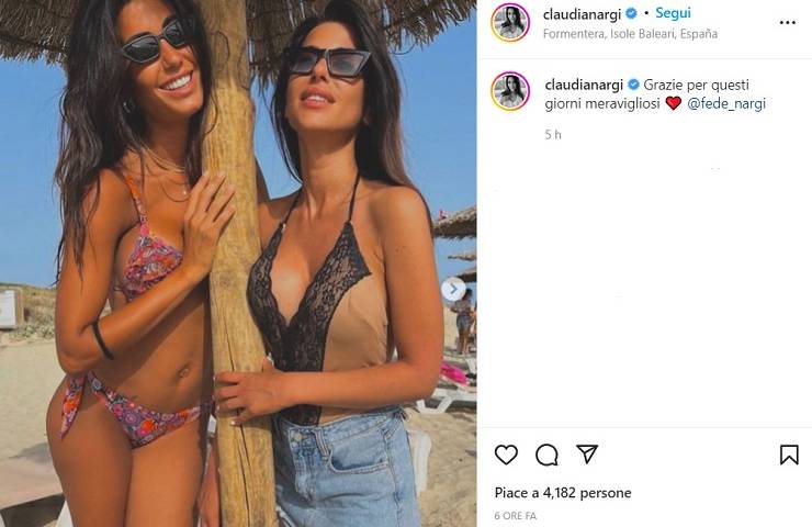 Federica Nargi, coppia esplosiva con la sorella Claudia: scollature roventi