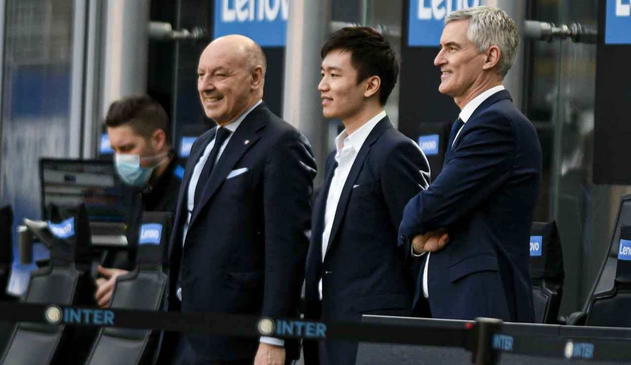 Marotta e Antonello insieme al presidente dell'Inter Steven Zhang