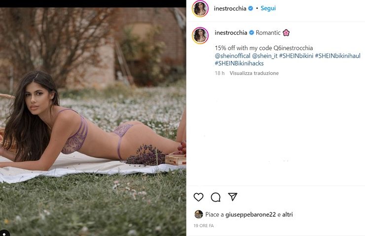 Ines Trocchia 'romantica' e provocante: perizoma totale - FOTO