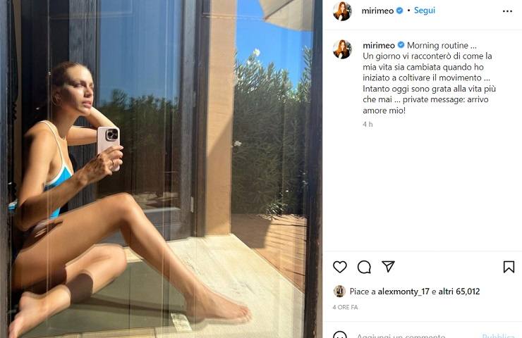 Miriam Leone, il riflesso nello specchio è da sogno: che gambe - FOTO