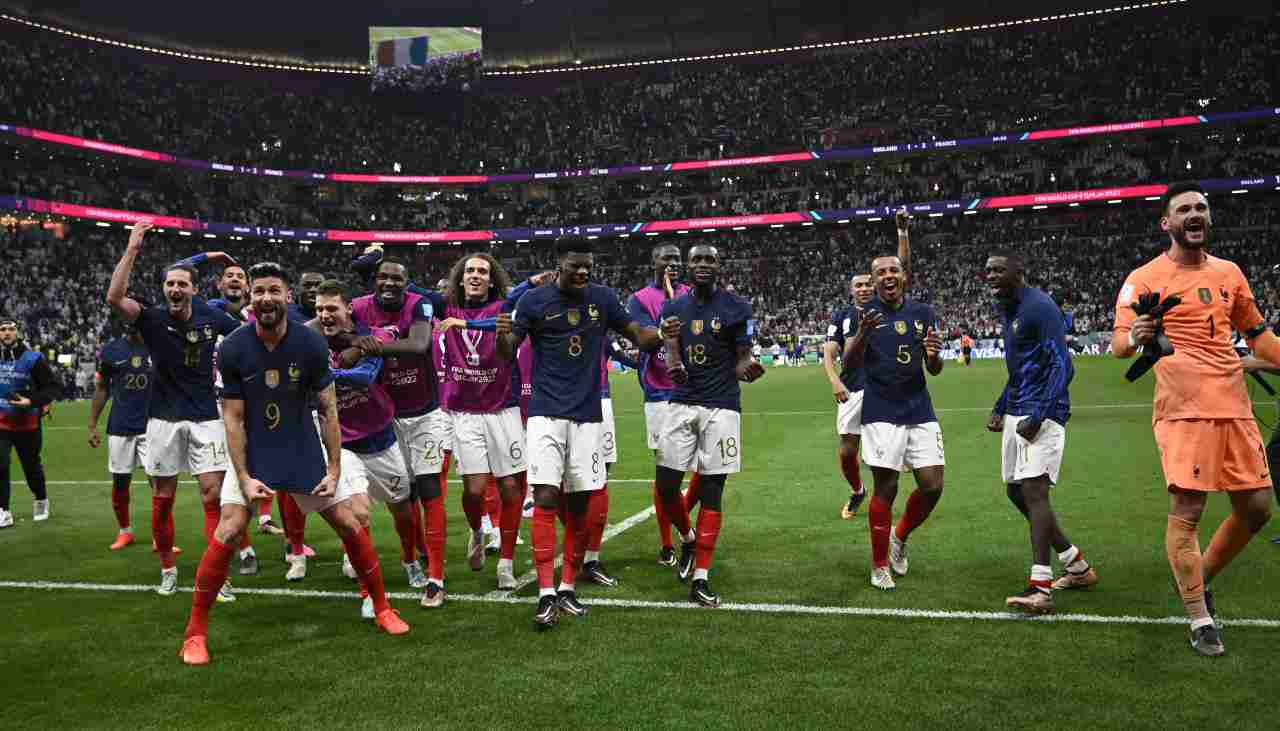 La gioia della Francia dopo il successo con l'Inghilterra (LaPresse)